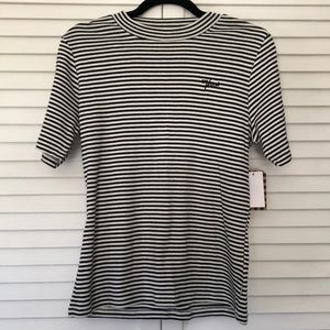 BNWT Vans mock neck striped T-shirt